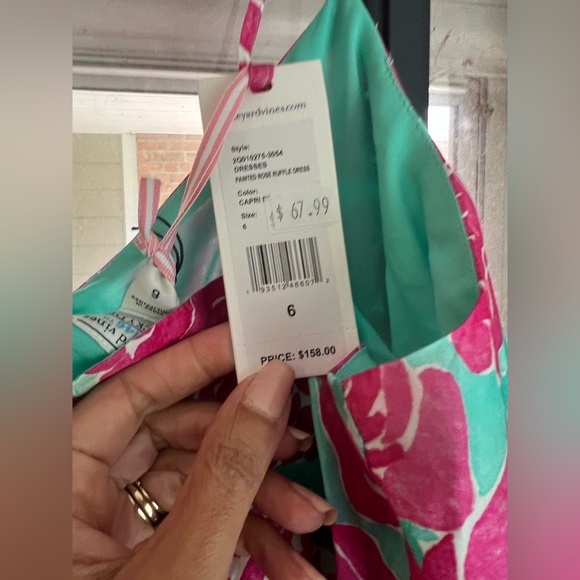 NWT Vineyard Vines Painted Rose Ruffle  Floral Dress Size 6 Kentucky Derby - Picture 4 of 6